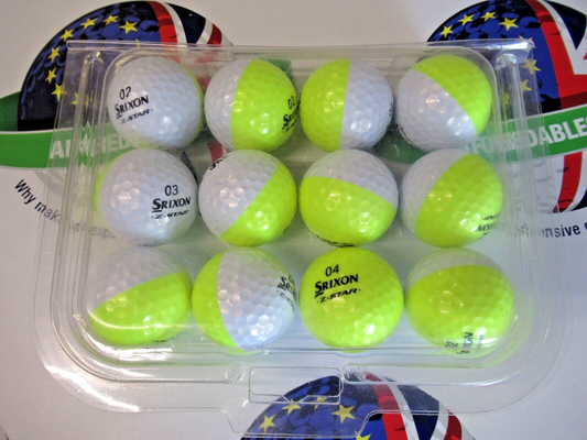 12 srixon z star tour divide white/yellow golf balls pearl/pearl 1 grade