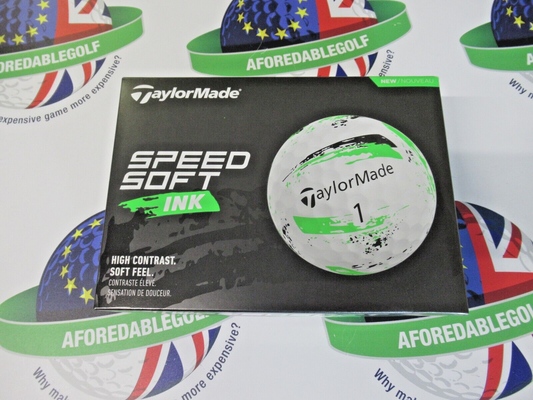 new 1 dozen taylormade speed soft ink green golf balls