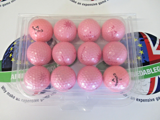 12 callaway solaire pink golf balls pearl/pearl 1 grade