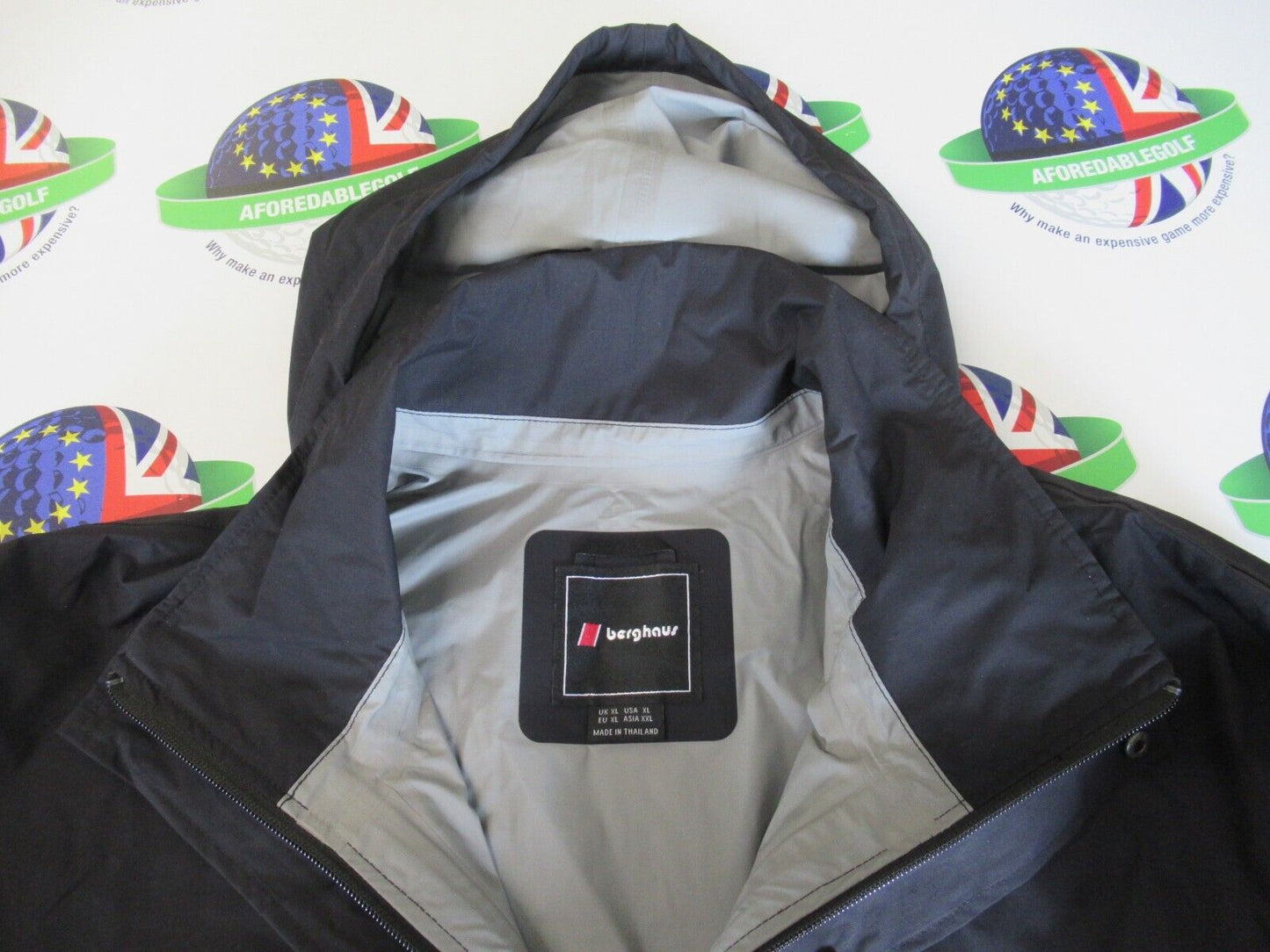 berghaus ski smock 86 shell half zip waterproof jacket black/grey uk size xl