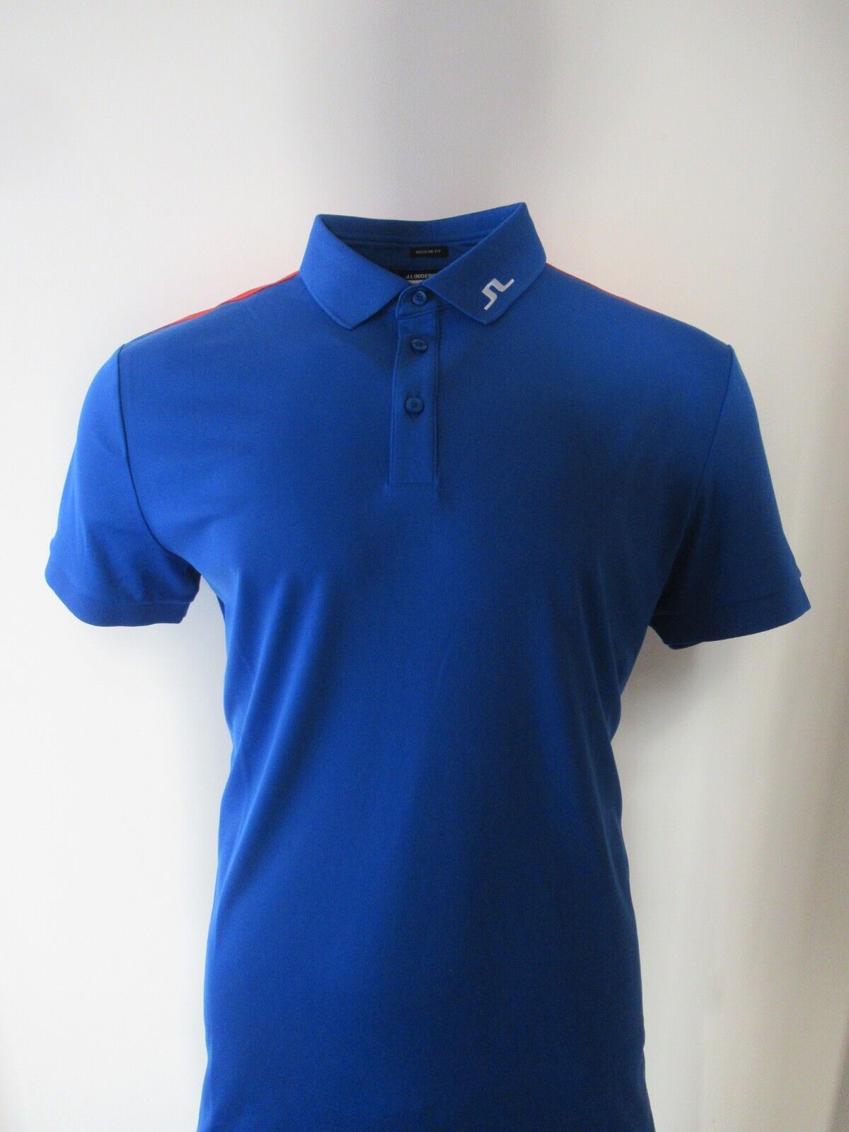 j.lindeberg jeff regular fit polo shirt nautical blue uk size large