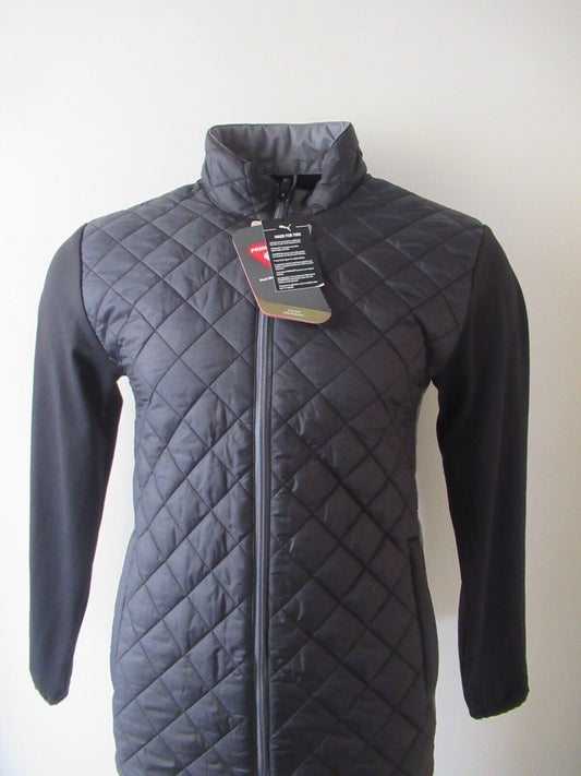 puma frost quilted primaloft jacket puma black/slate grey uk size medium