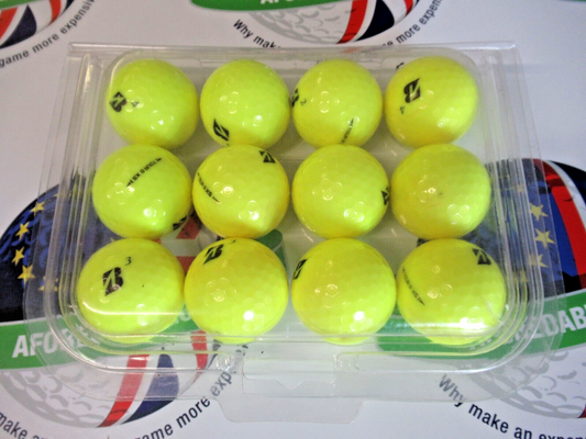 12 bridgestone tour b xs optic yellow golf balls pearl/pearl 1 grade