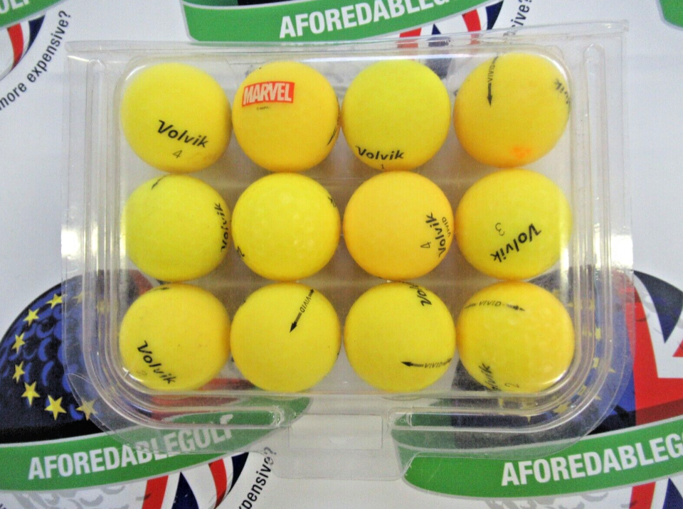 12 volvik vivid yellow golf balls pearl/pearl 1 grade