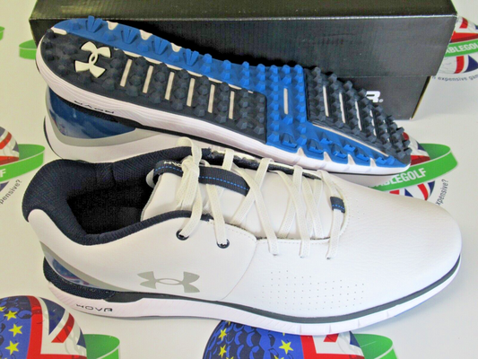 under armour hovr fade 2 sl waterproof golf shoes white/navy uk size 10.5