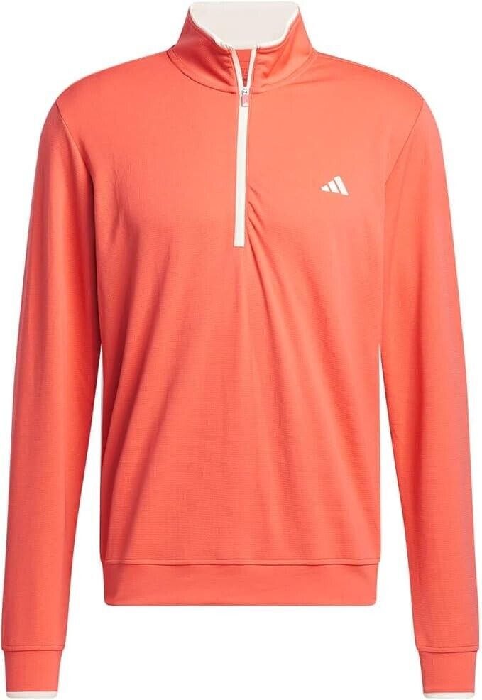 adidas core lightweight 1/4 zip sweater preloved scarlet uk size medium