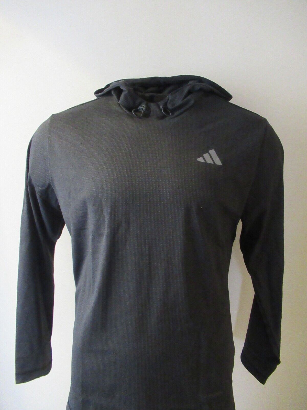 adidas lightweight golf hooded pullover black/grey uk size large