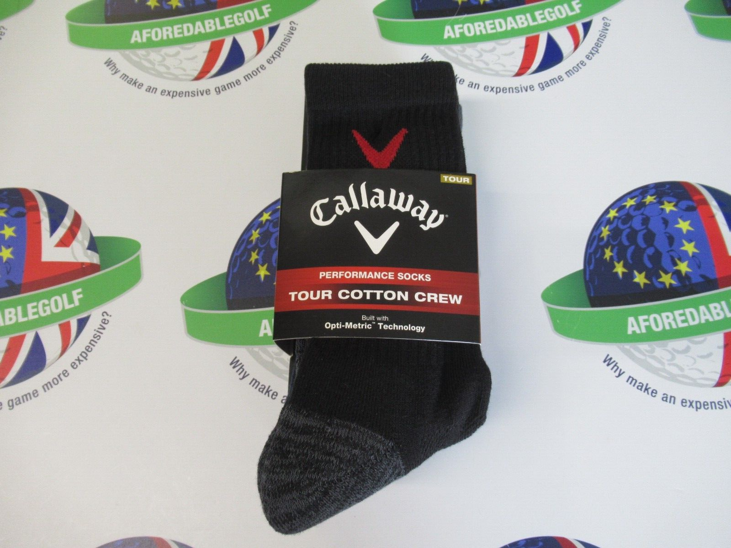 callaway tour cotton crew performance socks 3 pairs uk sizes 6.5-9 s/m