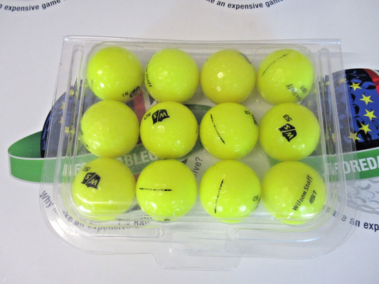 12 wilson staff fifty elite optic yellow golf balls pearl/pearl 1 grade