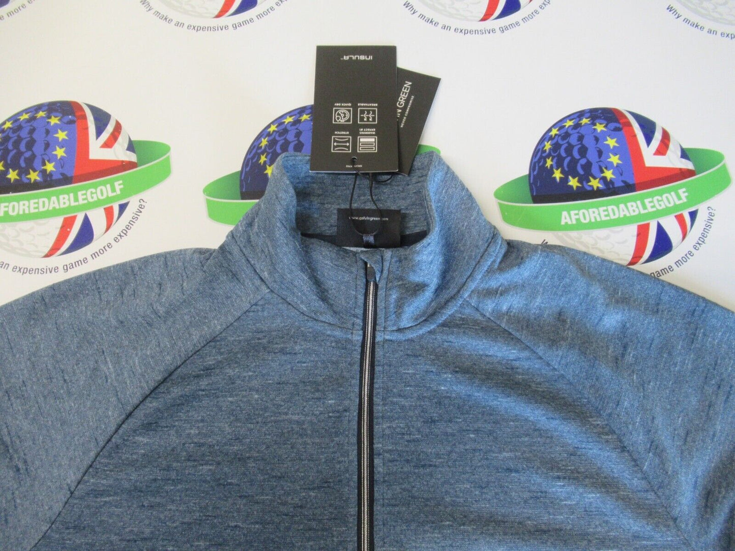 galvin green ladies diora 1/2 zip insula pullover blue melange uk size small