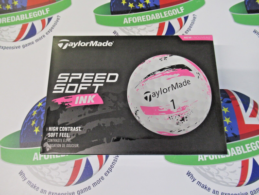 new 1 dozen taylormade speed soft ink pink golf balls