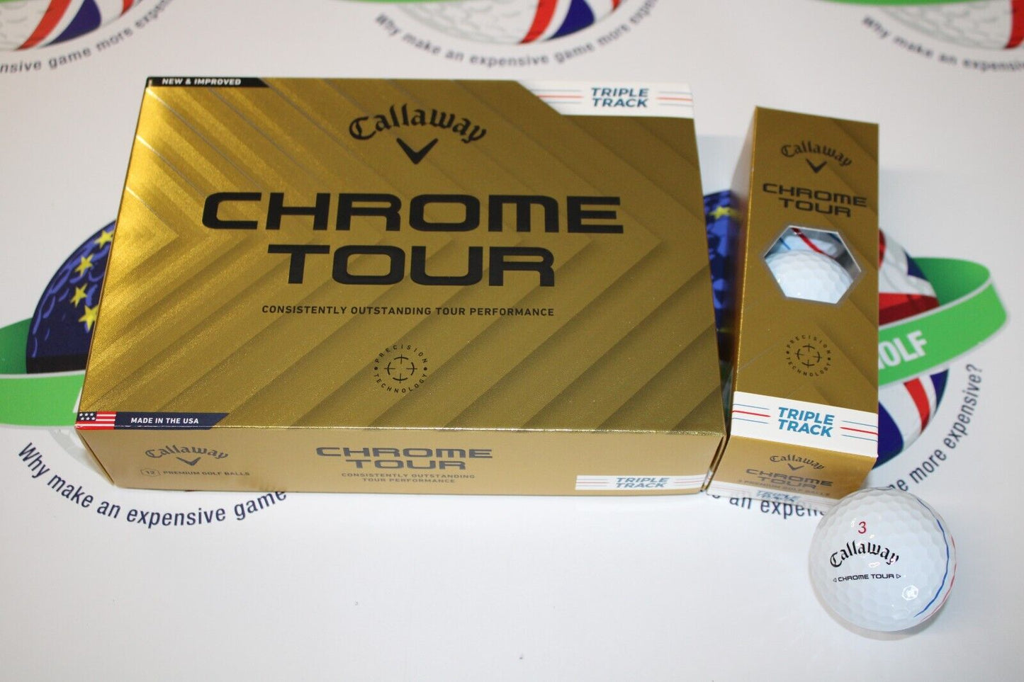 new 12 callaway chrome tour triple track golf balls