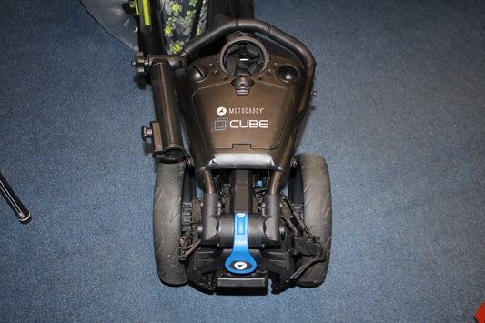 used motocaddy cube push trolley black/blue