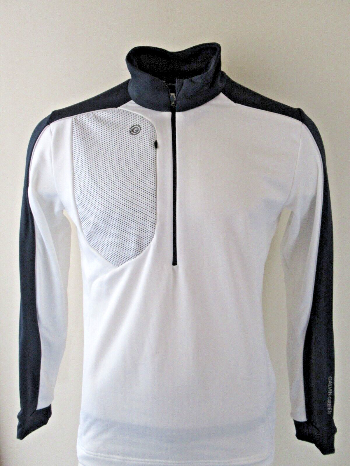 galvin green dave insula 1/2 zip pullover white/navy uk size small