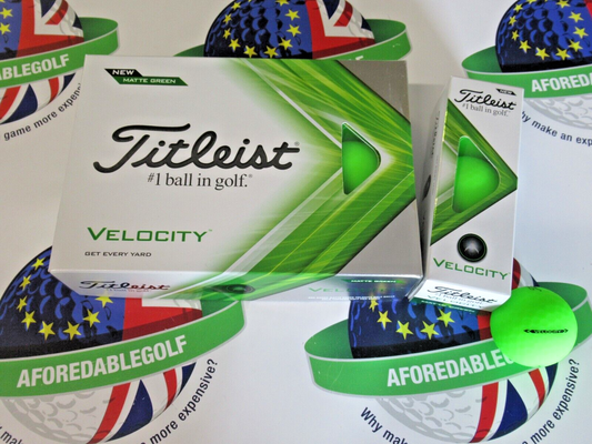 new 1 dozen titleist velocity matte finish green golf balls