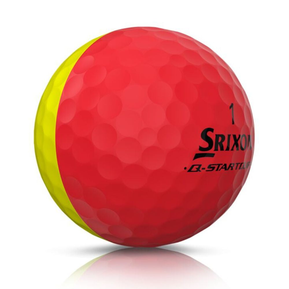 12 Srixon Q-STAR TOUR DIVIDE Yellow/Red Golf Balls