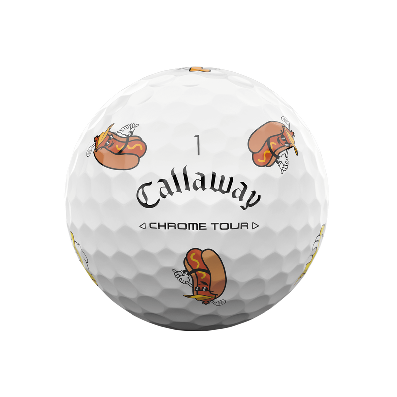 new 12 callaway chrome tour truvis limited edition hot dog golf balls