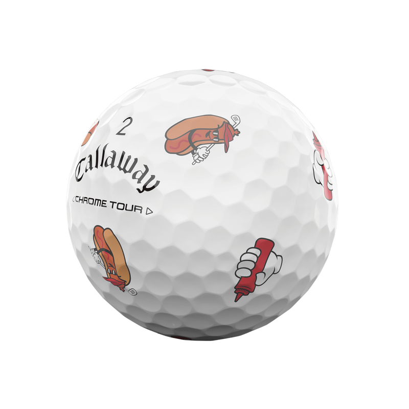 new 12 callaway chrome tour truvis limited edition hot dog golf balls