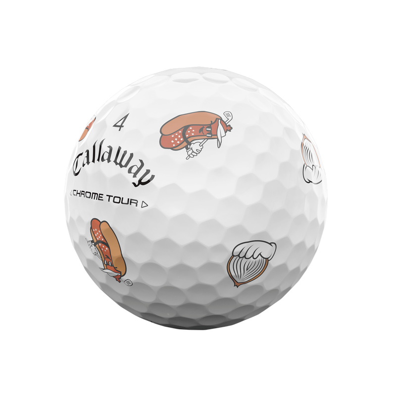 new 12 callaway chrome tour truvis limited edition hot dog golf balls