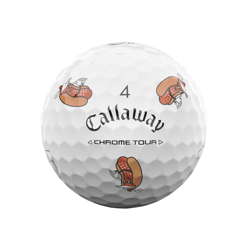 new 12 callaway chrome tour truvis limited edition hot dog golf balls