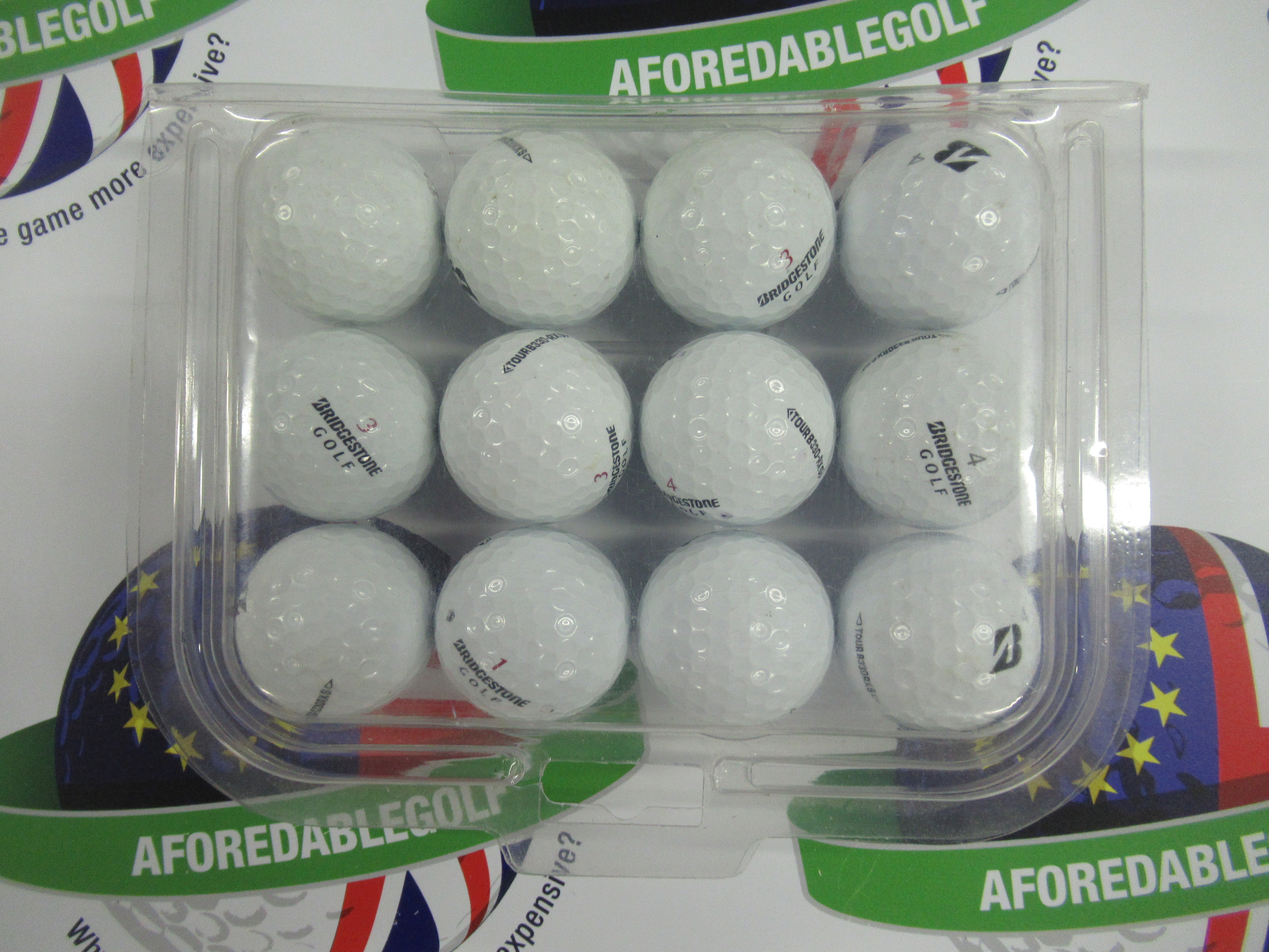 12 Bridgestone Tour B330-rxs White Golf Balls Pearl/pearl 1 Grade ...