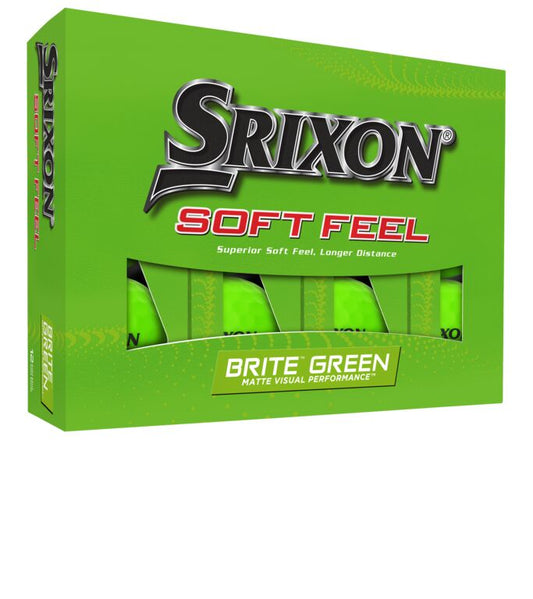 12 Srixon SOFT FEEL BRITE Matte Finish Green 2024 Golf Balls