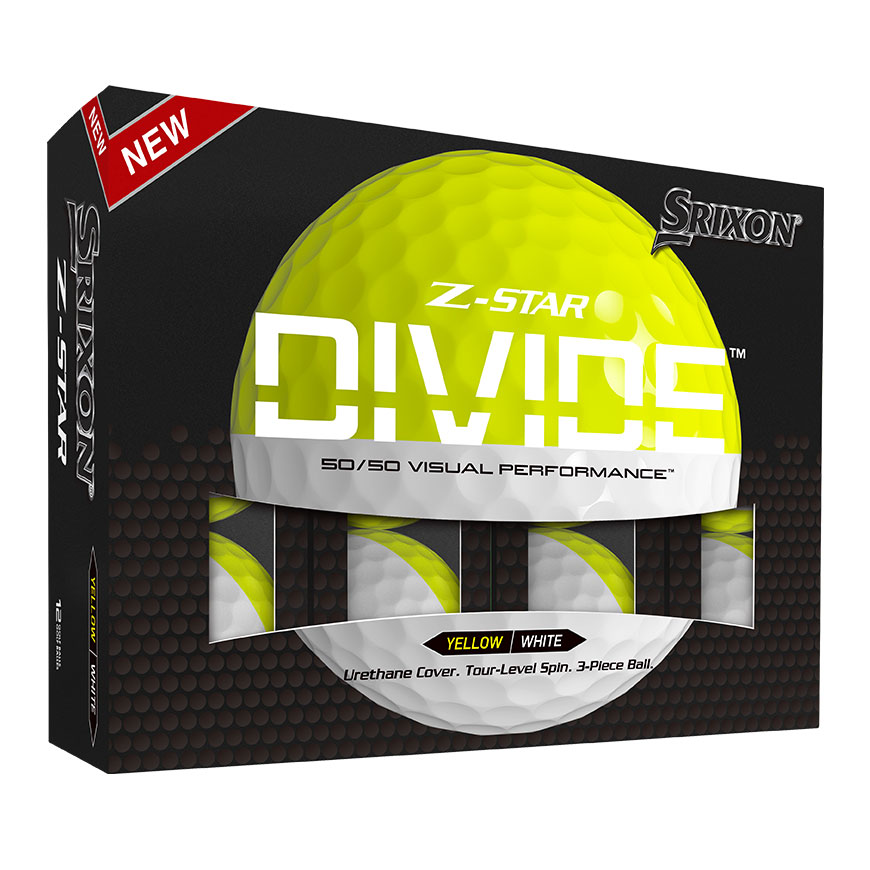 1 Dozen Srixon Z-Star Tour Divide Yellow/White 2024 Golf Balls