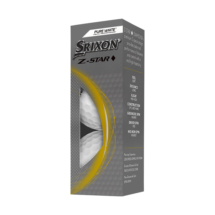 1 Dozen Srixon Z-Star Diamond Pure White 2024 Golf Balls