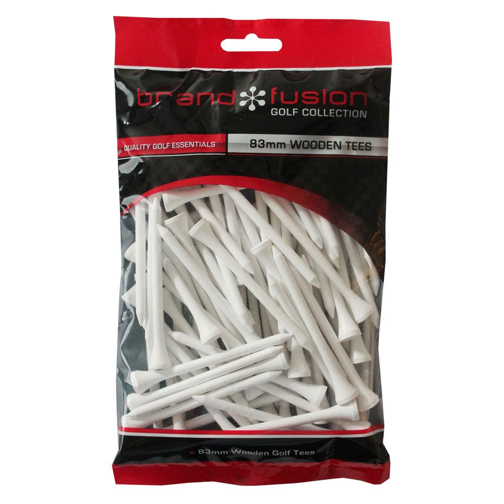 Brand Fusion 83mm White Wooden Golf Tees Pack Of 80