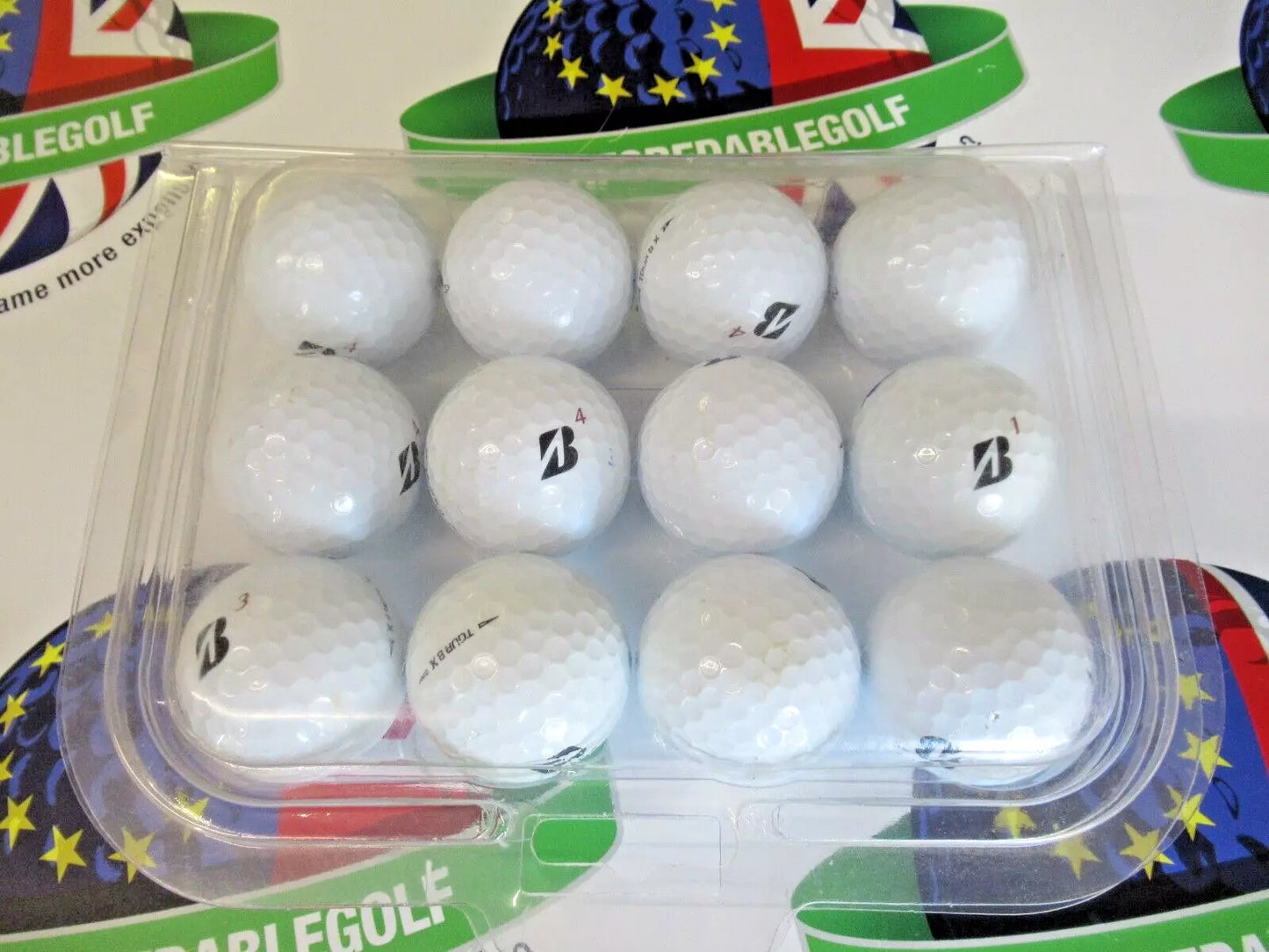 12 bridgestone tour white golf balls pearl/pearl 1 grade