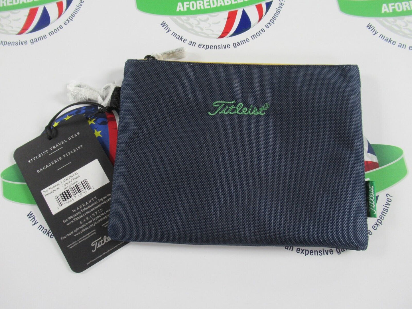 titleist limited edition shamrock navy/green zippered pouch