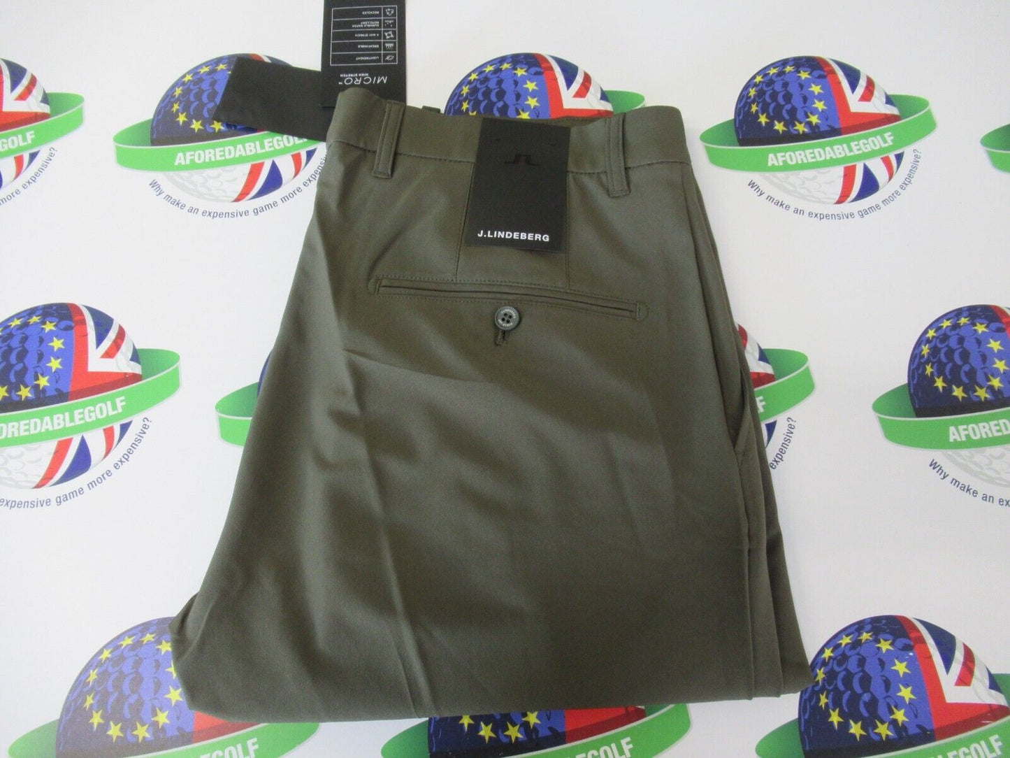 j.lindeberg ellott micro high stretch trousers forest green waist 34" leg 32"