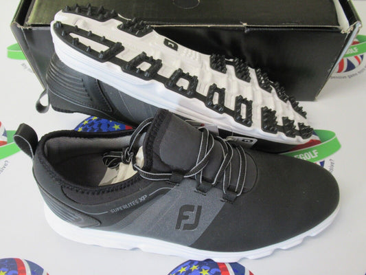 footjoy superlites xp golf shoes 58066k black/grey uk size 9.5 medium