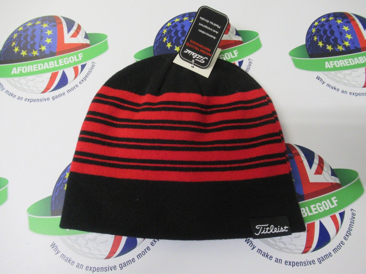 titleist life style beanie black/red stripe