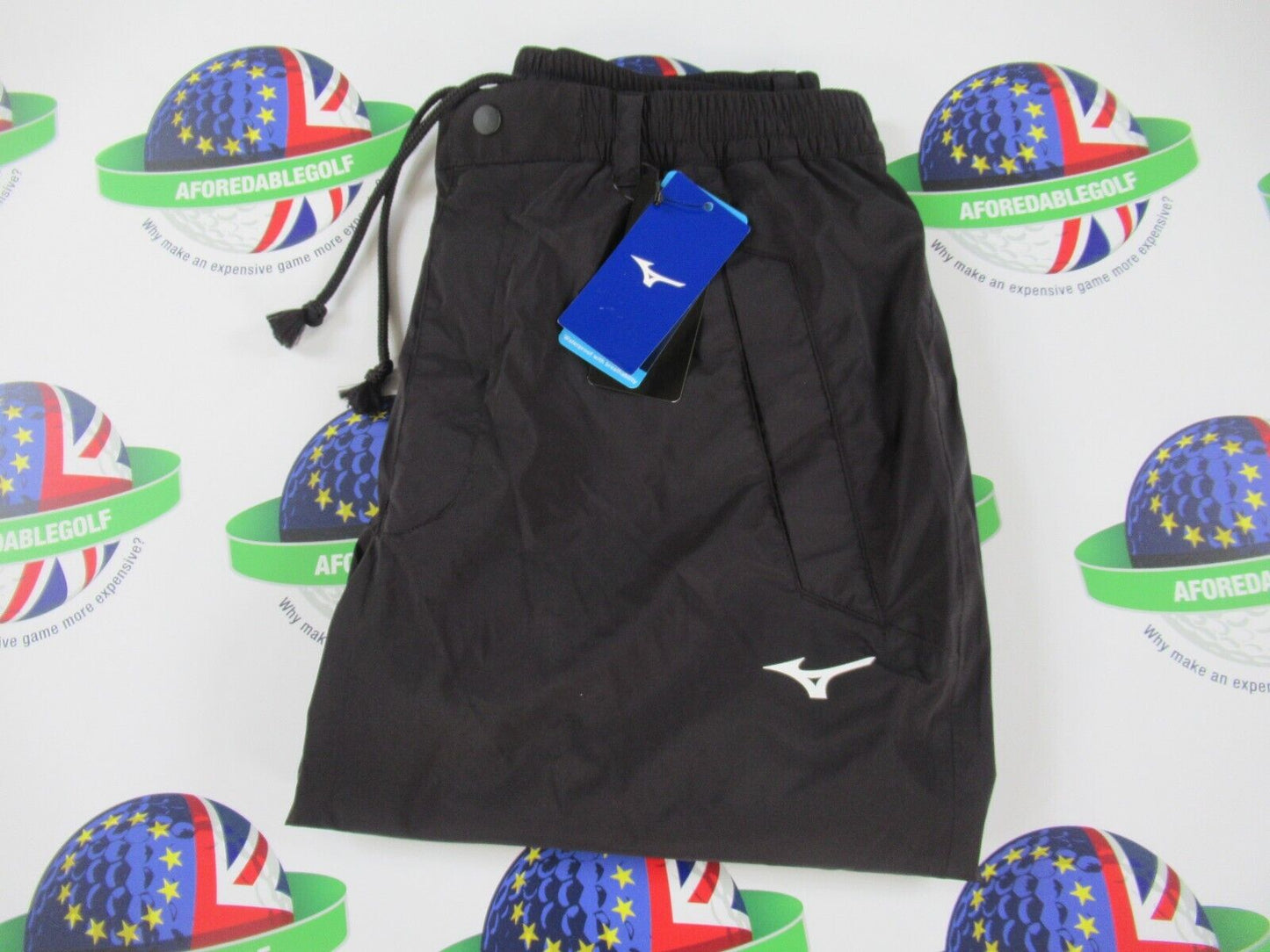 mizuno nexlite flex waterproof trousers black waist 38" x leg 31"