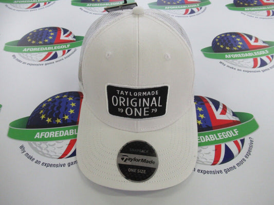 TaylorMade Original One Trucker Snapback Cap - White Mesh