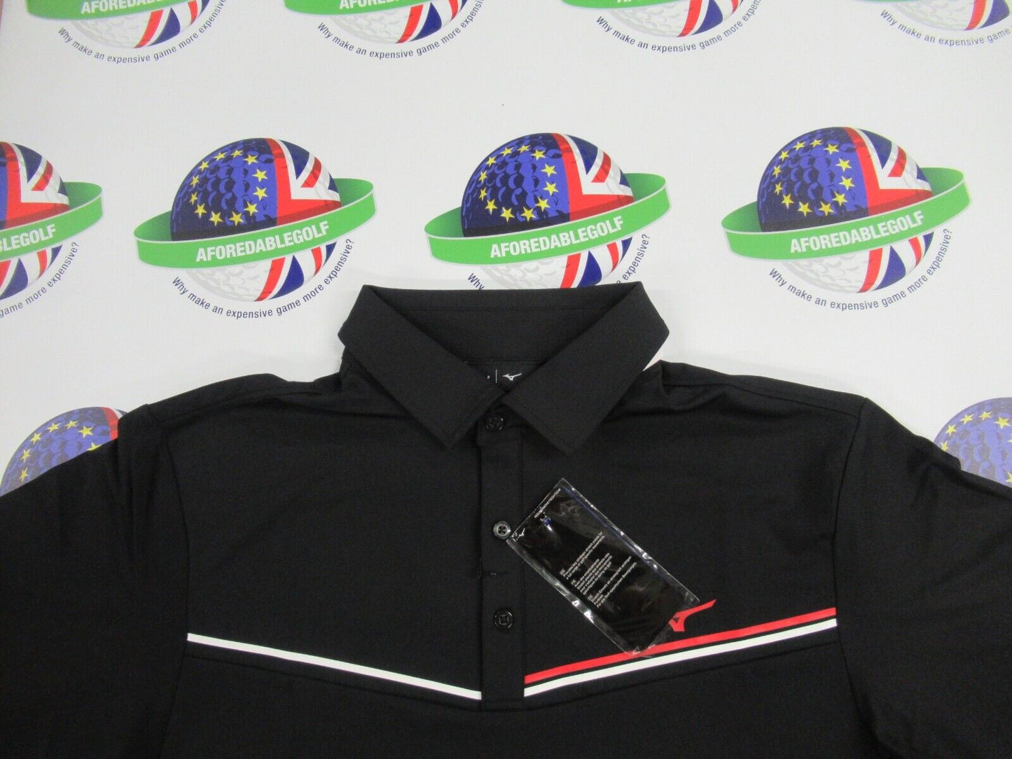 mizuno elite bloc polo shirt black uk size large