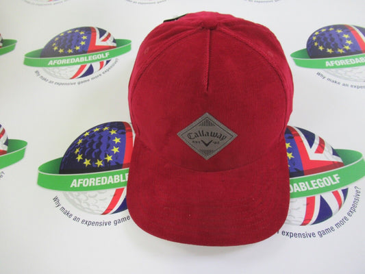 callaway golf corduroy adjustable golf cap cardinal red