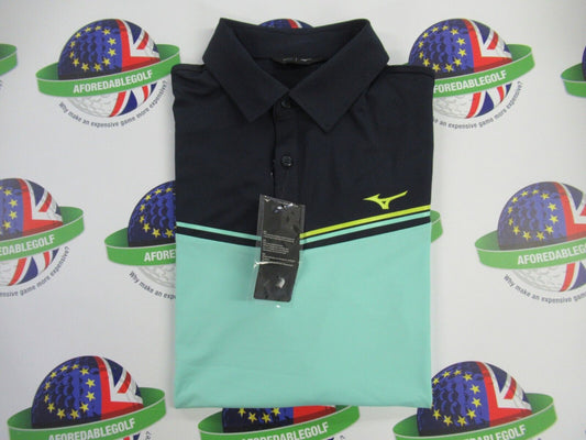 mizuno elite bloc polo shirt ice green uk size large