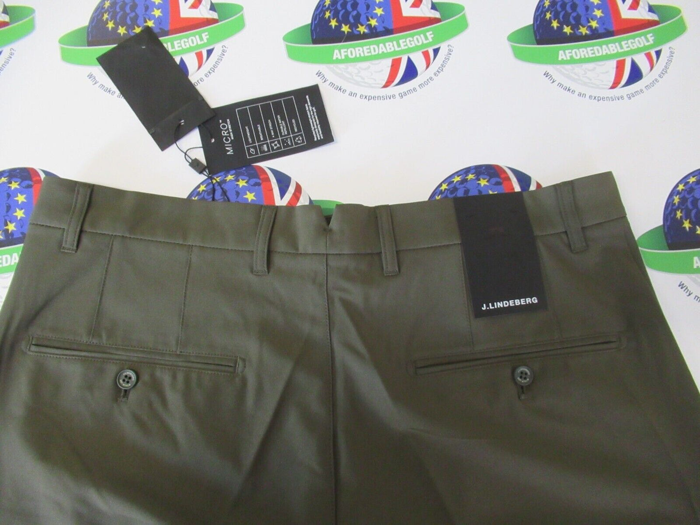 j.lindeberg ellott micro high stretch trousers forest green waist 34" leg 32"