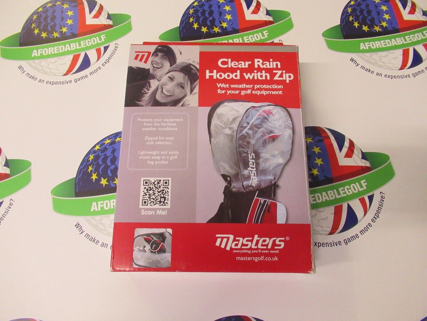 masters clear rain hood with zip wet weather protection for your golf equipment