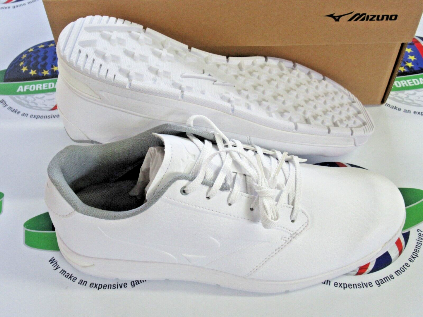 mizuno g-style fully waterproof white golf shoes uk size 9.5