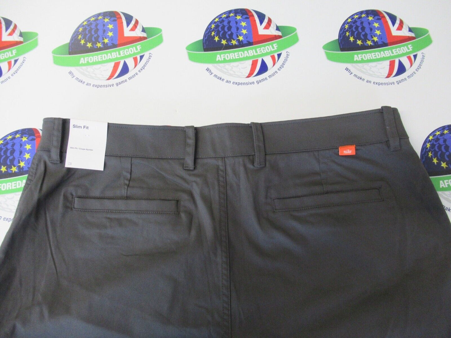 nike golf uv chino trousers slim fit dark smoke grey waist 32" leg 32"