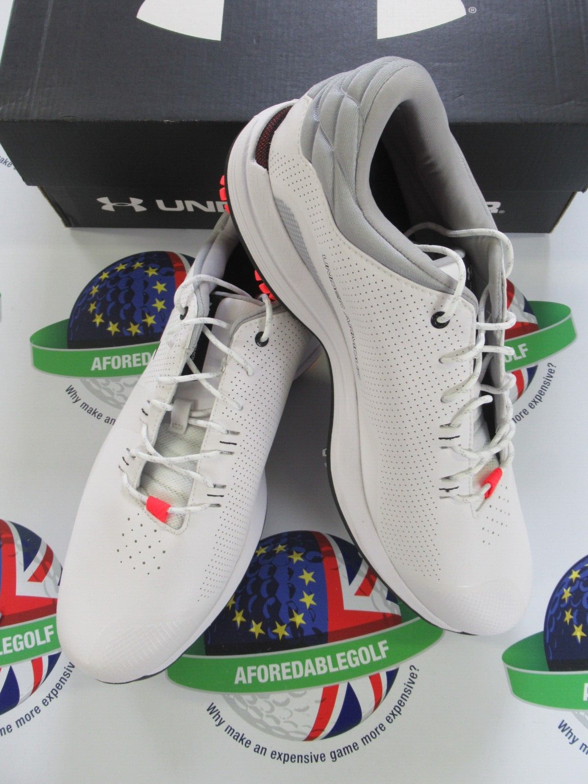 under armour hovr matchplay e golf shoes white/silver/black uk size 9.5