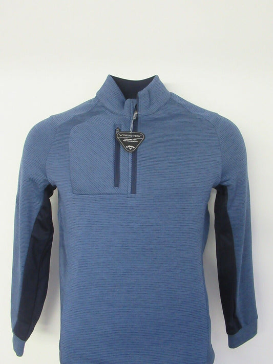 callaway weather series thermal 1/4 zip sweater dark navy heather uk size small