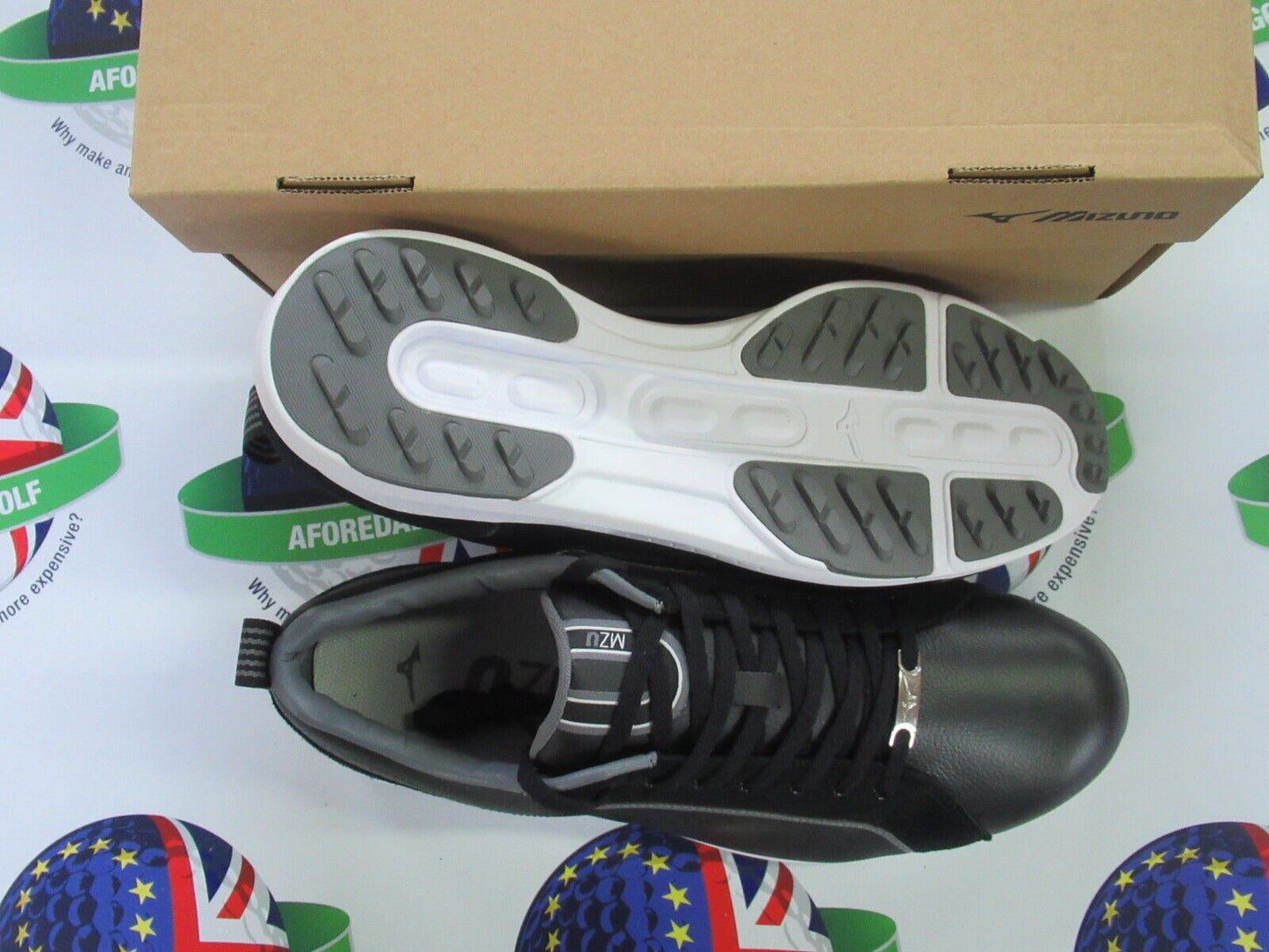 mizuno mzu le navy black leather golf shoes uk size 10