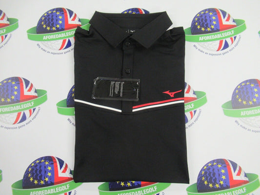 mizuno elite bloc polo shirt black uk size large