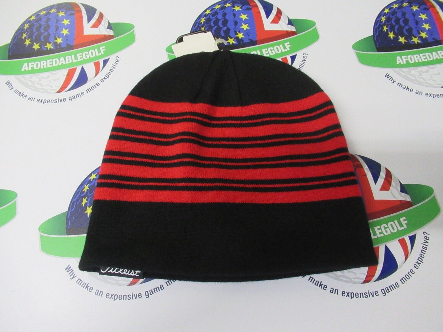 titleist life style beanie black/red stripe